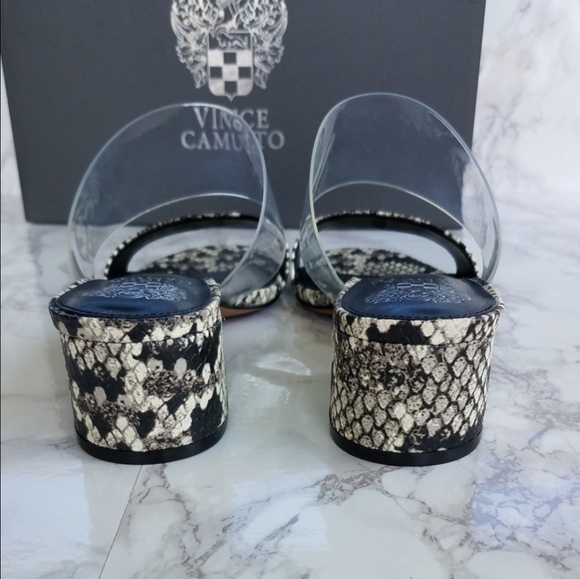 Vince Camuto Snake Print Embossed Open Toe Sandals size 8 - Picture 6 of 16
